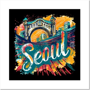 Seoul Retro South Korea t-shirt Posters and Art